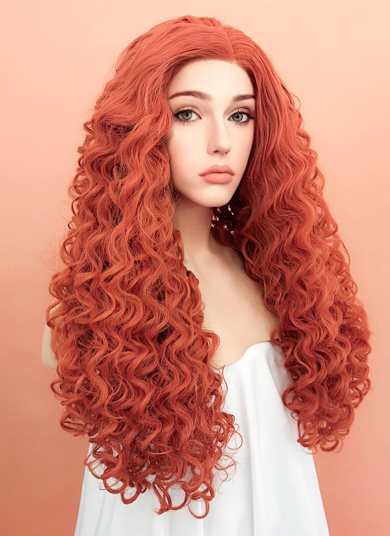 Long curly shop ginger wig uk