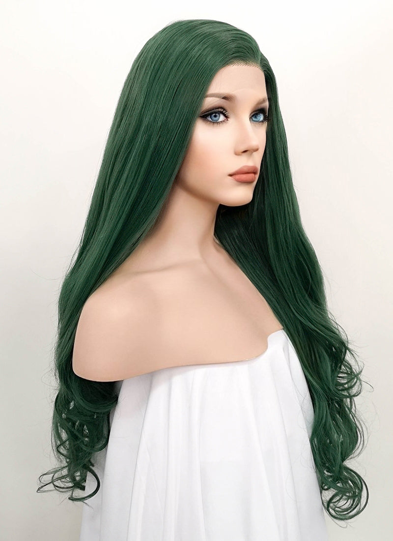 Green synthetic shop lace front wig