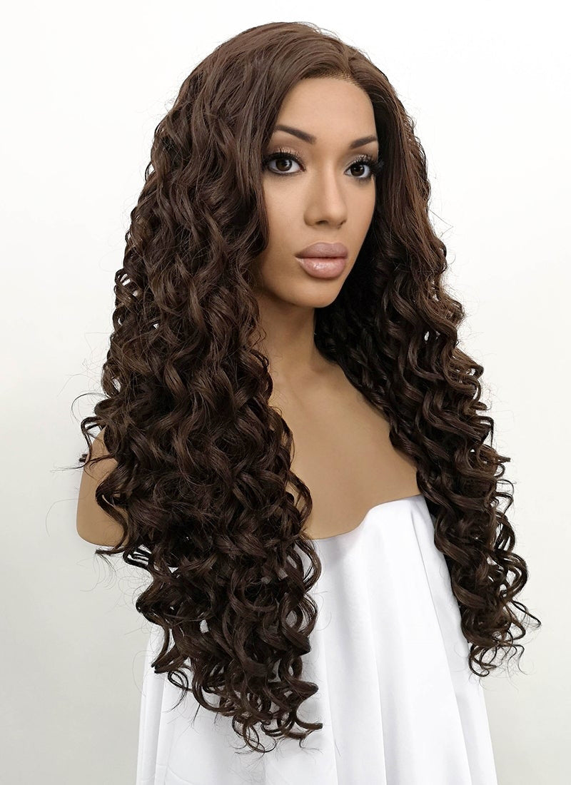 Long curly outlet synthetic lace wig