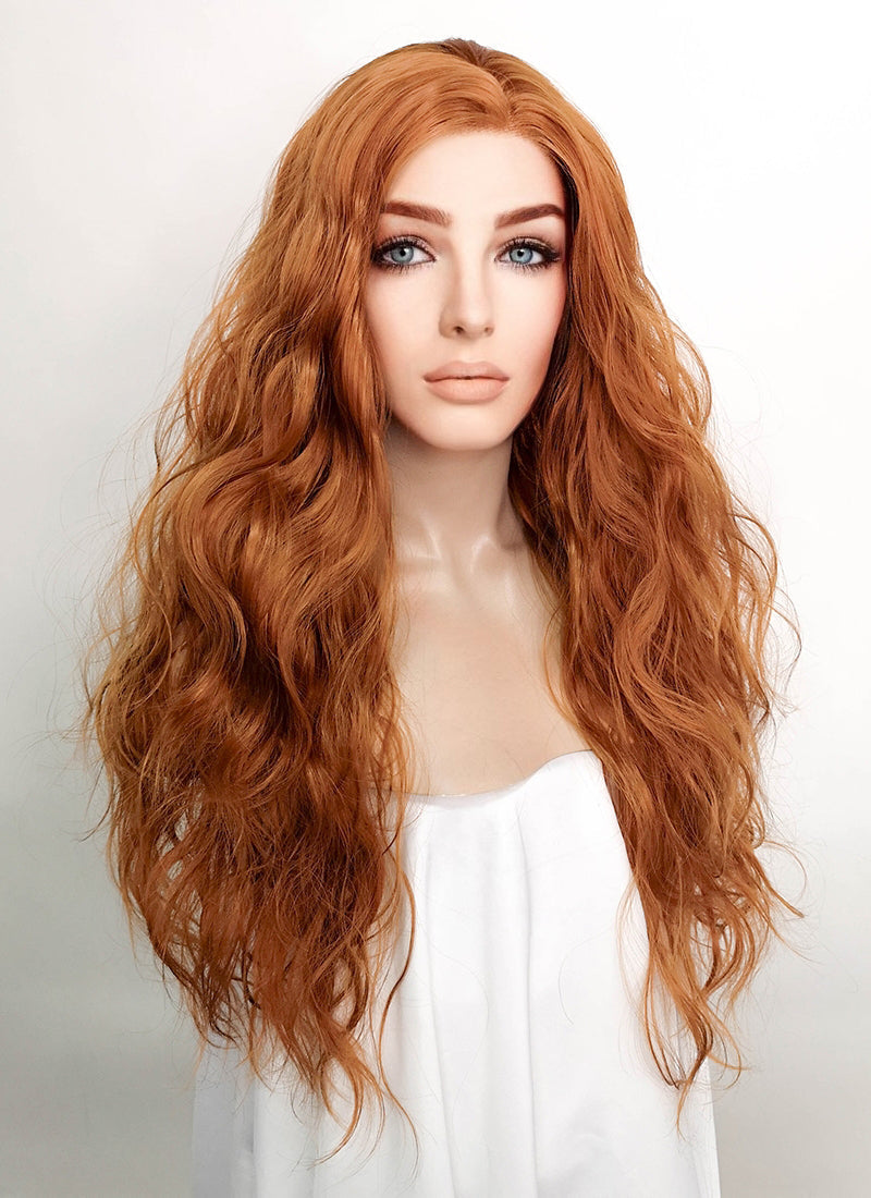 Long curly 2025 ginger wig uk