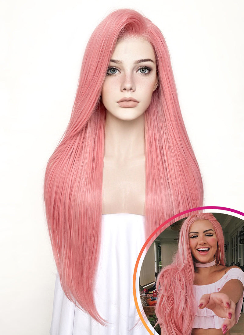 Light pink sale human hair wig