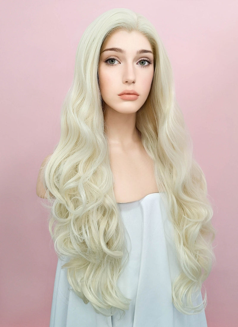 Wavy Platinum Blonde Lace Front Synthetic Wig LW667F Wig Is Fashion