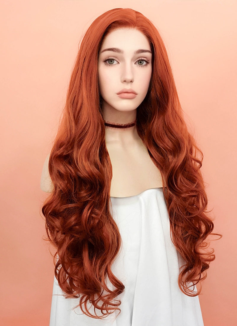 Long curly ginger wig cheap uk