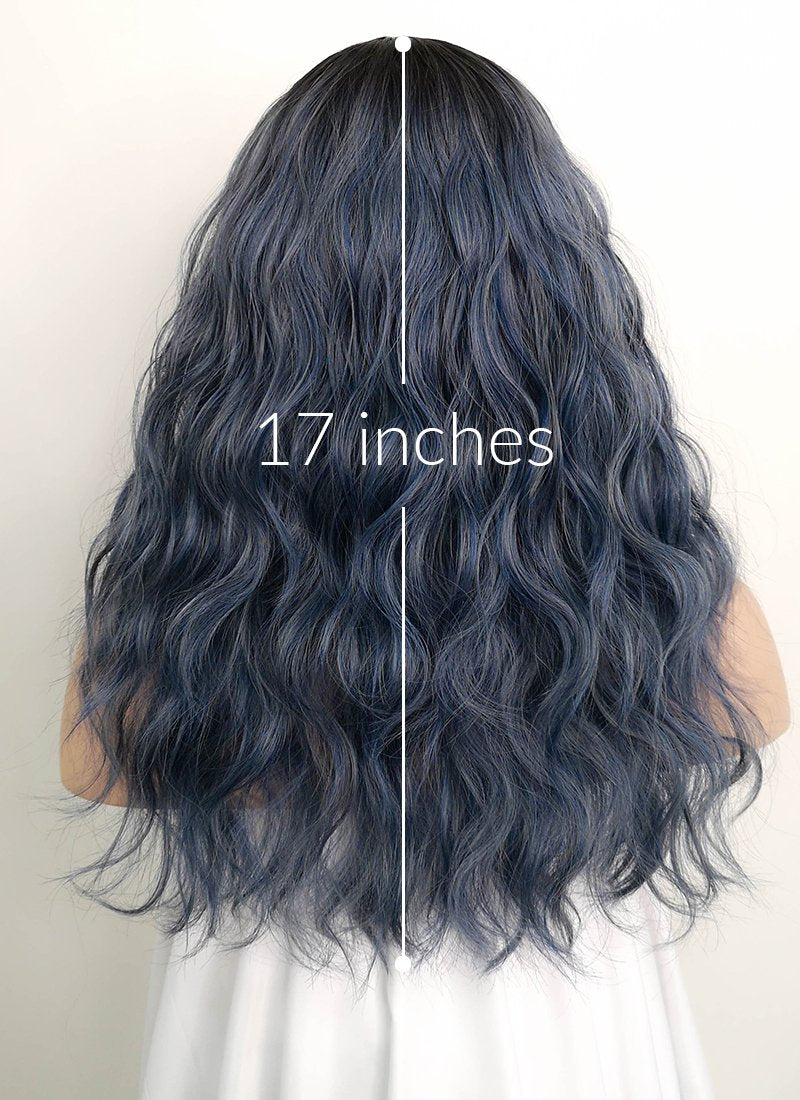 Blue wig with sale roots