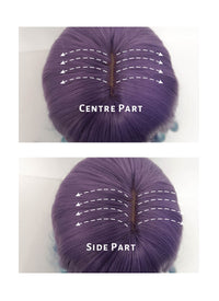 Purple Blue Ombre Wavy Synthetic Wig NS337