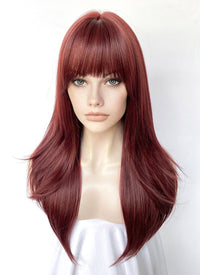 Dark Red Straight Synthetic Hair Wig NS527