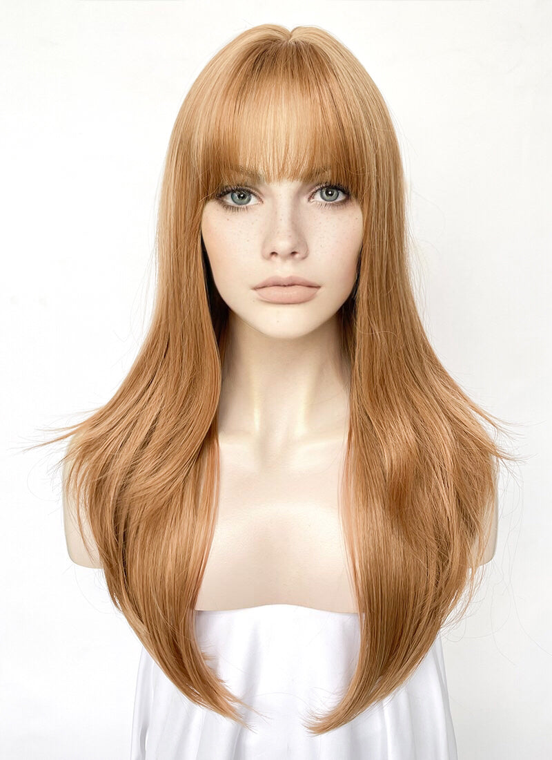 Golden Blonde Straight Synthetic Hair Wig NS530